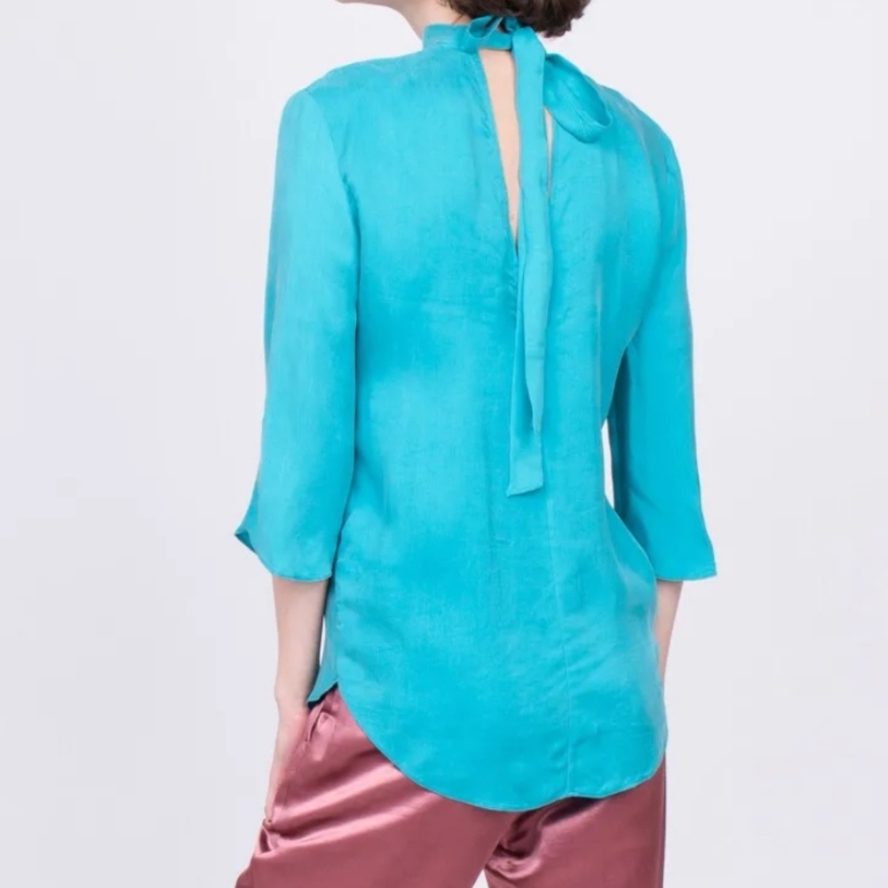 Sandro V neck bow tie blouse - Picture 2 of 7